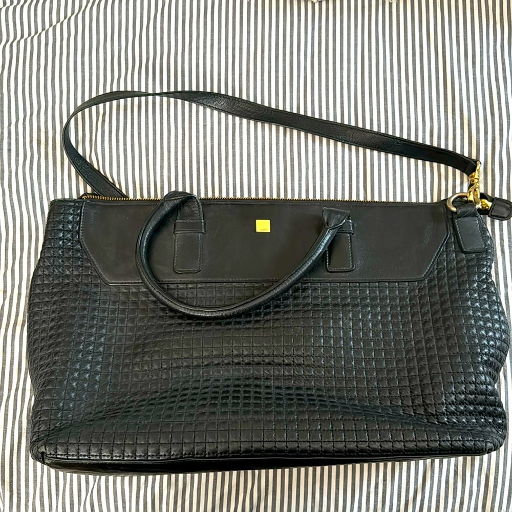 Lodis work laptop bag - quilted leather